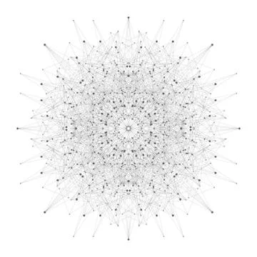 Technology abstract background with connected line and dots. Big data visuali Stock Illustration