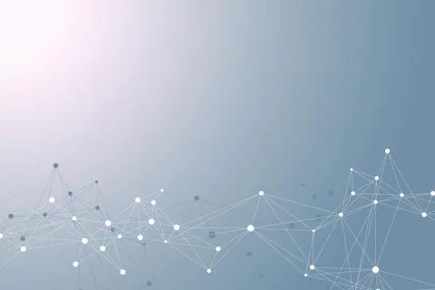 Technology abstract background with connected line and dots. Big data Illustrazione stock