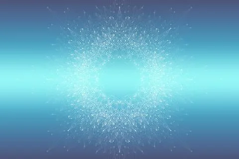 Technology abstract background with connected line and dots. Big data Illustrazione stock