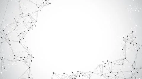 Technology abstract background with connected line and dots. Big data Illustrazione stock