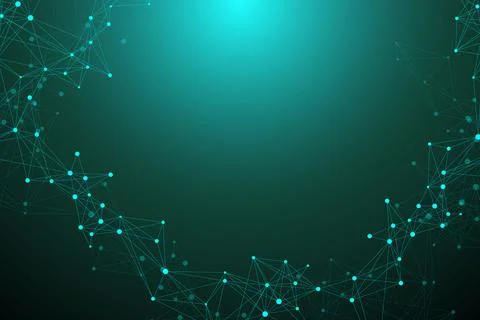 Technology abstract background with connected line and dots. Big data Illustrazione stock