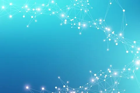 Technology abstract background with connected line and dots. Big data Stock Illustration