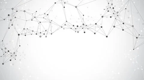 Technology abstract background with connected line and dots. Big data Stock Illustration