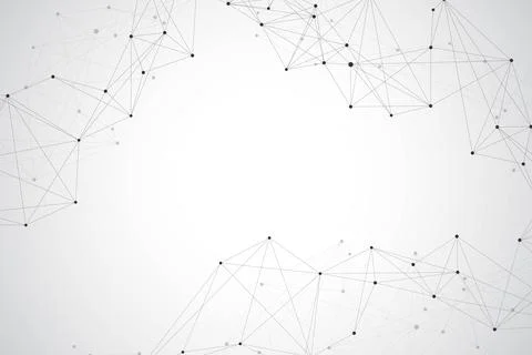Technology abstract background with connected line and dots. Big data Stock Illustration