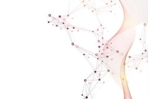 Technology abstract background with connected line and dots. Big data Stock Illustration