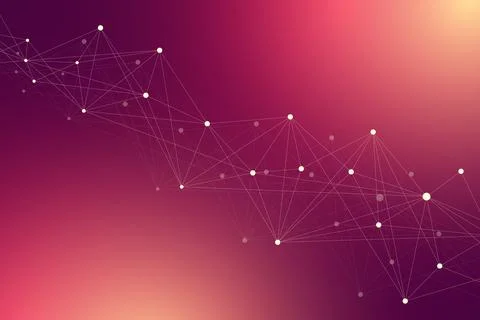 Technology abstract background with connected line and dots. Big data Illustrazione stock