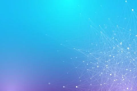 Technology abstract background with connected line and dots. Big data Stock Illustration