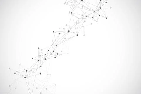 Technology abstract background with connected line and dots. Big data Stock Illustration