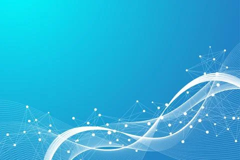 Technology abstract background with connected line and dots. Big data Stock Illustration