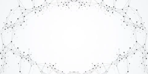 Technology abstract background with connected line and dots. Big data Illustrazione stock