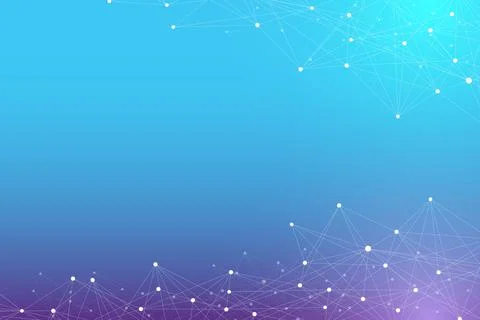Technology abstract background with connected line and dots. Big data Stock Illustration