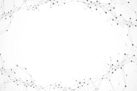Technology abstract background with connected line and dots. Big data Stock Illustration