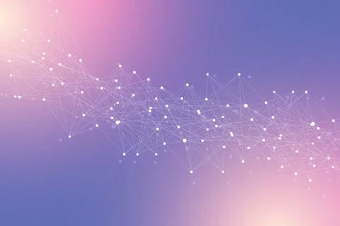 Technology abstract background with connected line and dots. Big data Illustrazione stock