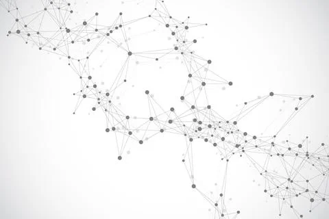 Technology abstract background with connected line and dots. Big data Stock Illustration