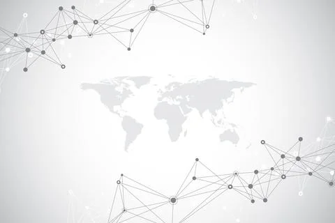 Technology abstract background with connected line and dots. Big data Stock Illustration