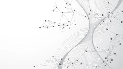 Technology abstract background with connected line and dots. Big data Stock Illustration