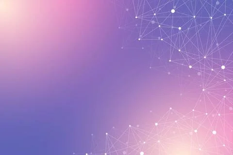 Technology abstract background with connected line and dots. Big data Stock Illustration