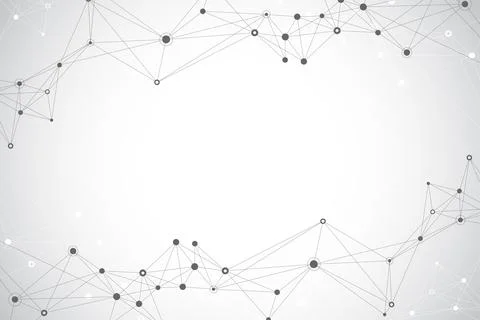 Technology abstract background with connected line and dots. Big data Stock Illustration