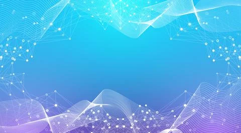 Technology abstract background with connected line and dots. Big data Stock Illustration