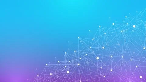 Technology abstract background with connected line and dots. Big data Stock Illustration