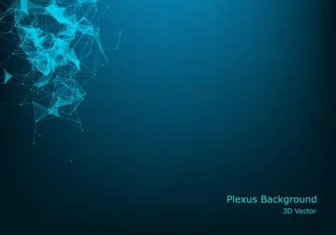 Technology abstract background with connected line and dots. Big data visuali Stock Illustration