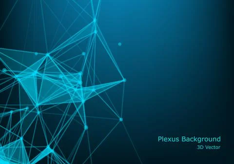 Technology abstract background with connected line and dots. Big data visuali Illustrazione stock