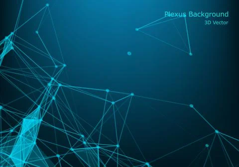 Technology abstract background with connected line and dots. Big data visuali Illustrazione stock