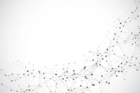 Technology abstract background with connected line and dots. Big data Stock Illustration