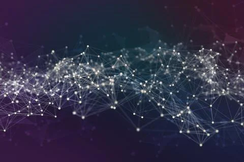 Technology abstract background with connection lines, big data with program c Stockfoto's