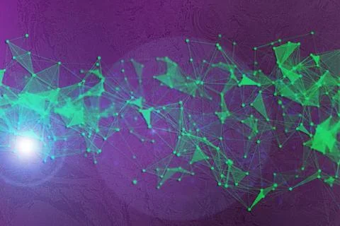 Technology abstract background with connection lines, big data with program c 스톡 사진