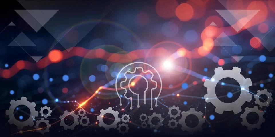 Technology abstract background. Developing a security protection system concept Stock Illustration