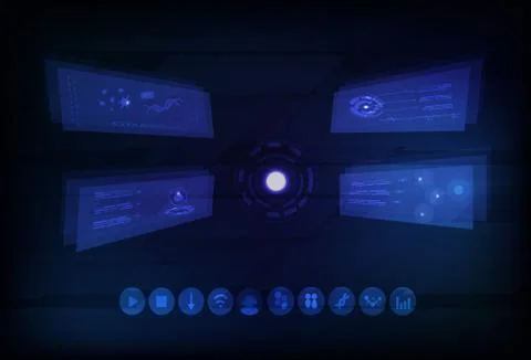 Technology abstract background digital futuristic infographic game design Stock Illustration