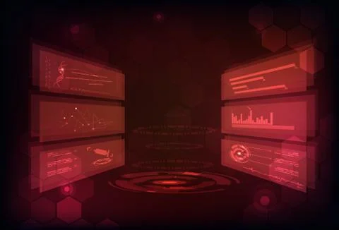 Technology abstract background digital futuristic identification game design Stock Illustration
