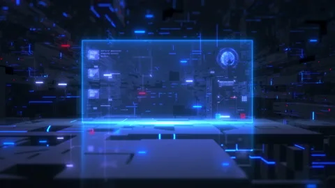 Technology abstract background digital Interface, Digital data network Stock Footage 237365081