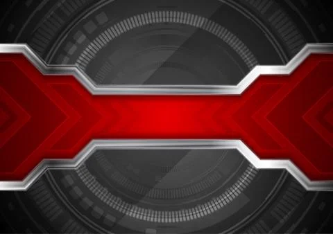 Technology abstract background with gear shape and arrows Stock Illustration