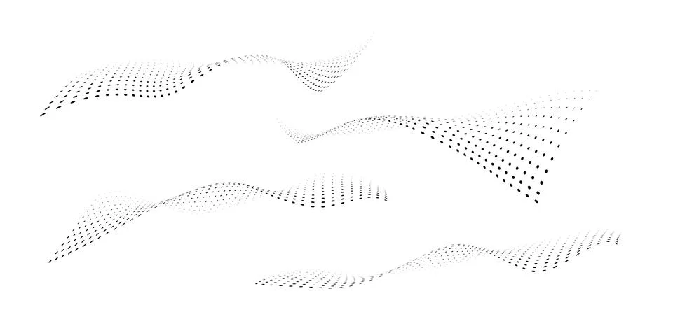 Technology abstract background. Geometric dotted curve shapes. 库存插图