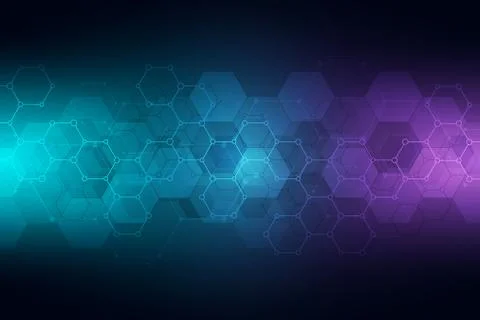 Technology abstract background. Geometric texture with molecular structures and Stock Illustration