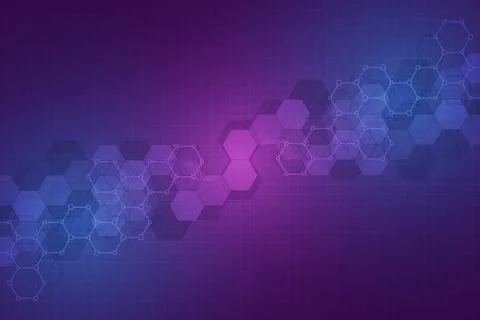 Technology abstract background. Geometric texture with molecular structures and Stock Illustration