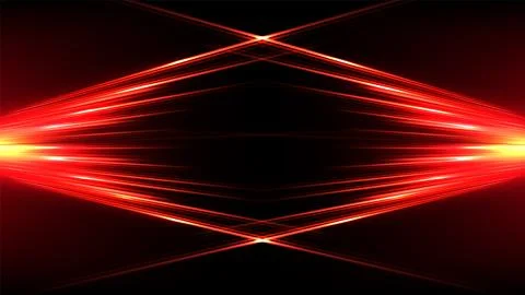 Technology abstract background with glowing red orange light in dark symmet.. Illustrazione stock
