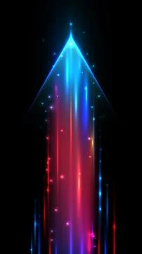 Technology abstract background with glowing upward arrow futuristic neon li.. Stockillustratie