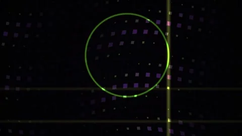 Technology Abstract Background with Green Circle and Grid Lines Stock Footage 343768834
