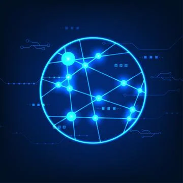 Technology abstract background Hub that connects the technology to process .. 스톡 일러스트