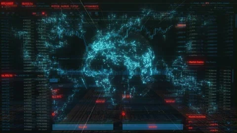 Technology abstract background with hud ui elements Stock Footage 153789969