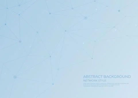 Technology abstract background network polygon style node line modern design Stock Illustration