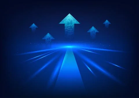 Technology abstract background. Path with arrows in front. Shows the innova.. Stock Illustration