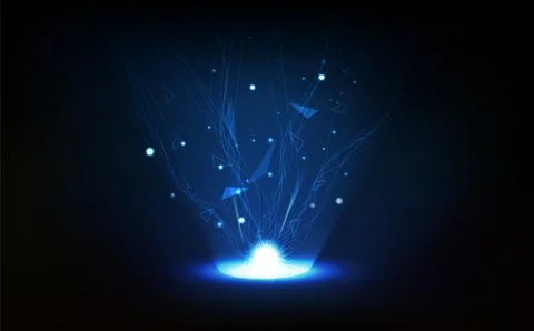 Technology abstract background, polygon, network, lines connection with light Stock Illustration