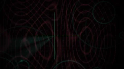 Technology Abstract Background with Red Curves and Green Coordinate Lines M.. Stock Footage 343769008