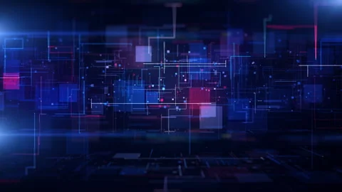 Technology abstract background with squares and lines movement, Technology. Stock Footage 254043429