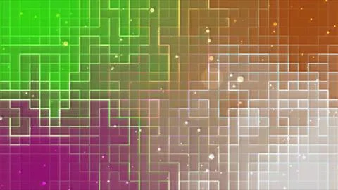 Technology abstract background with squares and particles movement. Digital.. Stock Illustration