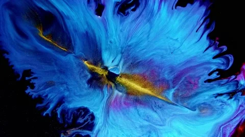 Technology Abstract Color Paint Pattern Moving Dripping Chaos Display Background Stock Footage 166274331